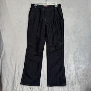 UNIONBAY Pants Womens Small size 5 Black Nylon Cargo Relaxed Utility Travel Vtg